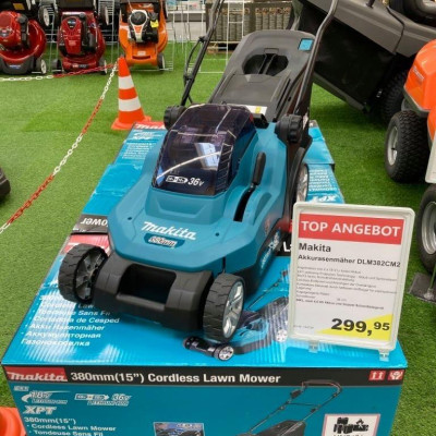 MÁY CẮT CỎ ĐẨY DÙNG PIN 18V (380MM)(18VX2) MAKITA DLM382CM2 (02 PIN 18V 4.0AH  01 SẠC 2 CỔNG ) - HÀNG CHÍNH HÃNG