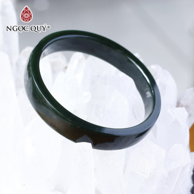  Vòng tay liền khối đá ngọc bích bản vuông ni53 mệnh hỏa, mộc - Ngọc Quý Gemstones