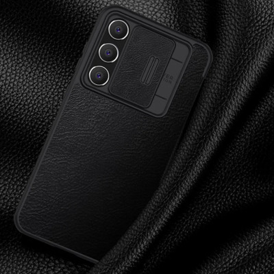 Bao da cho SamSung Galaxy S24 FE chính hãng Nillkin QIN có nắp trượt bảo vệ camera sau - Hàng chính hãng