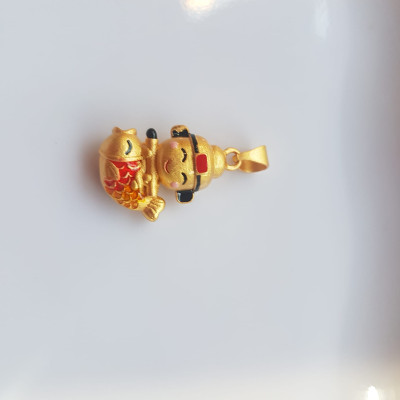 Phụ Kiện Charm Vòng Tay Nữ đẹp Hình Thần Tài Cưỡi Cá Chép Nữ đã có vòng tay hạt chuỗi , vòng tay kiểu thì charm Thần Tài Cưỡi Cá Chép này vào đeo đẹp xinh ạ