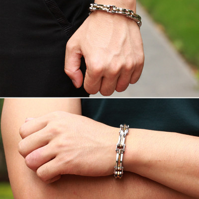 Lắc tay nam - Vòng tay nam Tittan kiểu lượn 3 sóng (Màu tùy chọn) - RB10