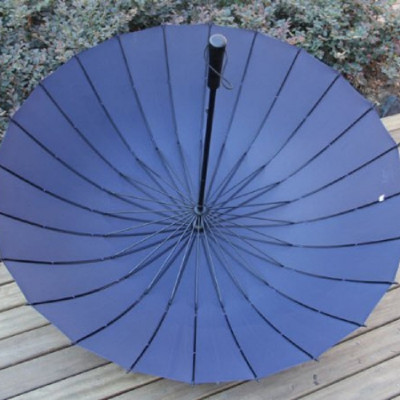 Ô dù cán dài 24 nan cỡ lớn siêu chắc chắn chống lật vải chống uv màu xanh đen