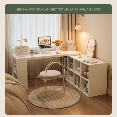Bàn làm việc thông minh kèm kệ sách gỗ MDF phủ melamin thương hiệu IGA - GP368