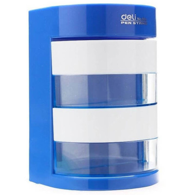 Khay Cắm Bút 4 Ngăn Xoay Deli 0904 - Màu Xanh