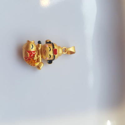 Phụ Kiện Charm Vòng Tay Nữ đẹp Hình Thần Tài Cưỡi Cá Chép Nữ đã có vòng tay hạt chuỗi , vòng tay kiểu thì charm Thần Tài Cưỡi Cá Chép này vào đeo đẹp xinh ạ