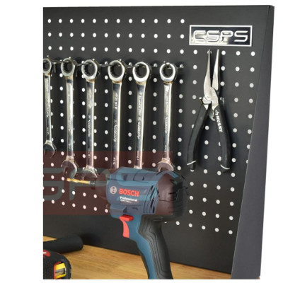 Bộ 2 Tủ dụng cụ CSPS 122cm 2 hộc kéo màu đỏ mặt ván gỗ kèm vách lưới