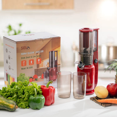 Máy Ép Chậm SEKA SK535S - Máy ép trái cây, hoa quả công nghệ Nhật Bản ép kiệt bã, giữ nguyên dưỡng chất - Hàng chính hãng (màu ngẫu nhiên)