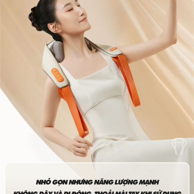 Máy Massage Cổ Vai Gáy Bumas M3 Pro - Nâng Cấp 8 Đầu Massage - Chườm Nóng Hiệu Quả - Động Cơ Không Chổi Than - Hàng Chính Hãng