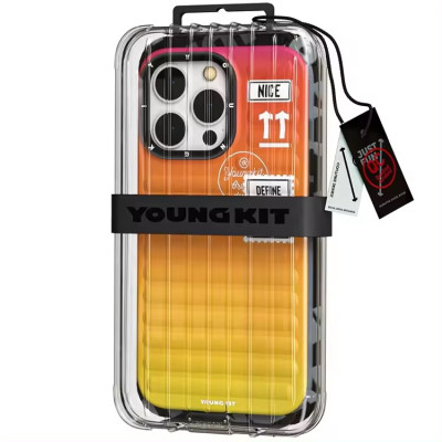 Ốp lưng chống sốc cho iPhone 15 Pro Max / 15 Pro / 14 Pro Max hiệu HOTCASE Youngkit Gradient phối màu cá tính chống sốc va đập, túi khí tản lực - Hàng nhập khẩu