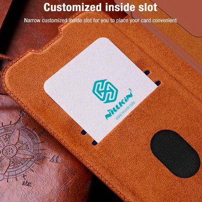 Bao da cho SamSung Galaxy S23 FE chính hãng Nillkin QIN có nắp trượt bảo vệ camera sau - Hàng chính hãng