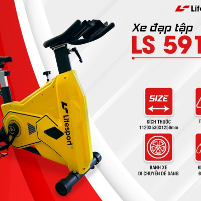 Xe Đạp Tập Thể Dục Lifesport LS-5911, Xe Đap Thể Dục Với Kiểu Dáng Hiện Đại, Nhiều Màu Sắc, Nổi Bật, Thanh Lịch