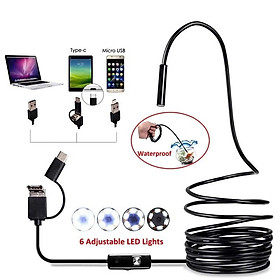 Camera Nội Soi Tai 3in1 Đa Năng Dài 2m Khám Phá Sâu Bên Trong:  - Siêu Nét, Hàng Cao Cấp