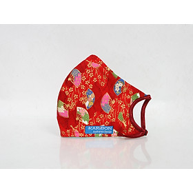 Khẩu trang Karibon Cotton 8 lớp lọc bụi Nhật Quạt Đỏ 