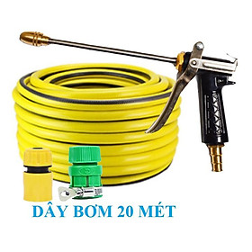  Bộ dây vòi xịt nước rửa xe, tưới cây . tăng áp 3 lần, loại 20m 206701-2 đầu đồng, cút, + tặng đai