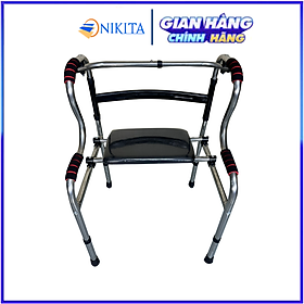 Khung tập đi tích hợp ghế ngồi cho người già, dễ sử dụng, gấp gọn khi không sử dụng chính hãng Nikita