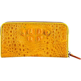 Ví Nữ Da Cá Sấu 1 Khóa Nguyên Con Huy Hoàng HT3716 (19 x 10.5 cm) - Vàng Nghệ