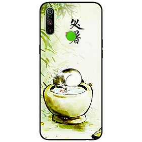 Ốp lưng dành cho Realme C3 mẫu Mèo Chậu Nước