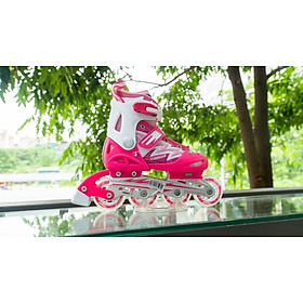 Tặng Bảo Hộ Tay Chân HOẶC Túi] Giày Patin Trẻ Em Cougar 835L Có Nút Chỉnh Size, Có Phanh Hỗ Trợ Tập
