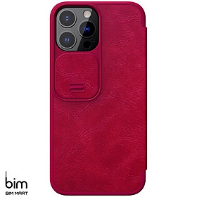 Bao da dành cho iPhone 13 Pro hàng chính hãng Nillkin QIN có nắp trượt bảo vệ camera