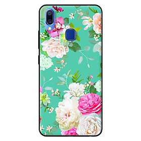 Ốp lưng in cho Vivo Y91 mẫu Họa Tiết Hoa Nền Xanh - Hàng chính hãng