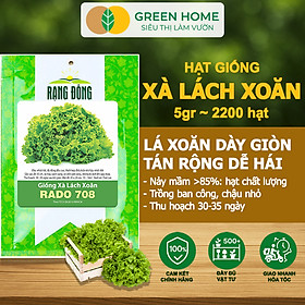 Hạt Giống Xà Lách Xoăn Greenhome, Gói 5gr~2200 hạt, Dễ Trồng Quanh Năm, Thu Hoạch Nhanh, Năng Suất Cao R21