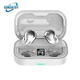 CINCATDY Tai Nghe Bluetooth V5.0 Earbuds Dock Sạc có Led Báo Pin Kép SE-10 - Hàng Nhập Khẩu