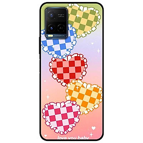 Ốp lưng dành cho Vivo Y21 - Vivo Y21s mẫu Tim ô Vuông
