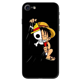 Ốp Lưng in cho Iphone 7, 8 Mẫu Mũ Rơm Nền Đen - Hàng Chính Hãng