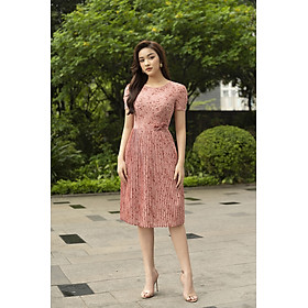 Váy Hoa Dài Dáng Xòe LUPERI Cổ Tròn Thanh Lịch LFV3264