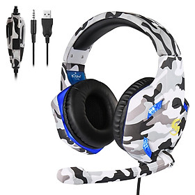 Tai nghe chơi game KUBITE T176 3.5mm + USB âm lượng micrô có thể điều chỉnh cho máy tính xách tay PC 