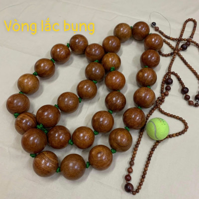 Vòng Lắc Bụng , Lắc Eo Hạt Gỗ Hương Cao Cấp - Vòng 40 hạt 7cm ( video , hình thật ) 
