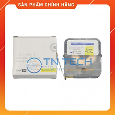 Nhãn in PUTY PT-1012Y - Chữ đen nền vàng 12MM x 8M - Dùng cho máy in ống PUTY PT-1010 [Hàng nhập khẩu]
