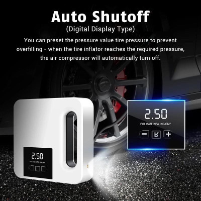 Bơm lốp xe điện tự động ngắt khi bơm đầy, điện áp 12V. Bơm Không Khí Mini Máy Bơm Hơi Lốp Xe Tự Động