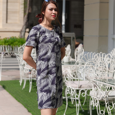 Đầm Suông Đầm Linen Cao Cấp Thời trang thiết kế Hity DRE124 (In Lá Cọ)