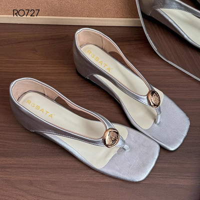Dép nữ xỏ ngón, bít gót, đế xuồng ROSATA RO727 - 3p - Bạc, Hồng - BKSTORE