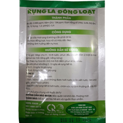 Phân vi lượng giúp Rụng lá - Ra hoa đồng loạt cho hoa Mai - hoa Giấy - Cây ăn trái 