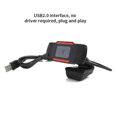 HXSJ A870 USB Webcam 480P Fixed Focus Computer Camera Built-in Sound Absorbing Microphone for   Desktop Computer Laptop