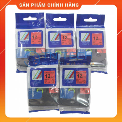 Nhãn In TNE-S431 - Đen nền đỏ 12mm x 8m - Dùng cho máy in BROTHER - AIMO - PUTY [Hàng nhập khẩu]