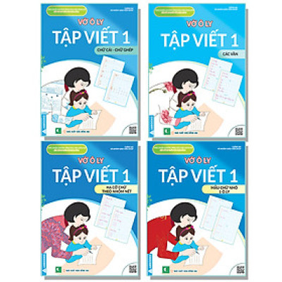 Sách Kết nối tri thức - Vở ô ly tập viết Hạ Cỡ Chữ, Mẫu Chữ Nhỏ, Chữ Cái - Chữ Ghép, Các Vần - Bộ 4 Quyển