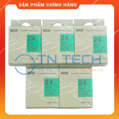 NHÃN IN TEPRA-EPSON LC-6GBP (SC24GW) – CHỮ ĐEN NỀN LÁ 24MM X 8M [Hàng nhập khẩu]