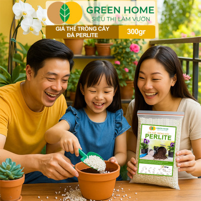 Đá Perlite Greenhome, Bao 300gr, Trồng Hồng, Thuỷ Canh, Giá Thể Trân Châu Giàu Khoáng Chất, Tăng Độ Tơi Xốp
