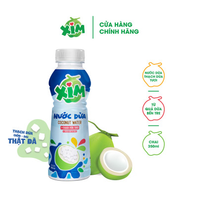 Combo 6 Chai Nước dừa Xim thạch dừa tươi chai PET 350ml