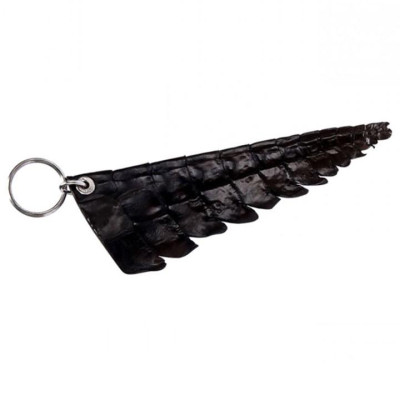 Móc khóa Huy Hoàng da cá sấu gai đuôi màu nâu HC8216