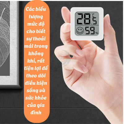 Đồng Hồ Mini CX-0726 Đo Nhiệt Độ, Độ Ẩm Màn Hình LCD Kỹ Thuật Số Trong Nhà, Nhiệt Kế - Ẩm Kế Điện Tử