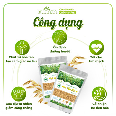 Combo 11 Túi Hạt Yến Mạch Nguyên Cám Úc Xuân An [ko đường] Túi 500G(Tặng Kèm 11 Túi Yến Mạch 150G)