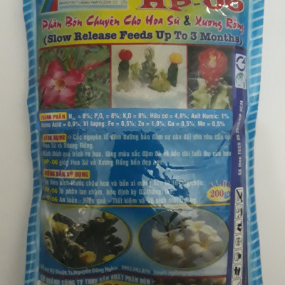 Phân bón tan chậm HP 06 chuyên dùng cho hoa Sứ và Xương Rồng giúp Kích mầm hoa - nhiều hoa lâu tàn