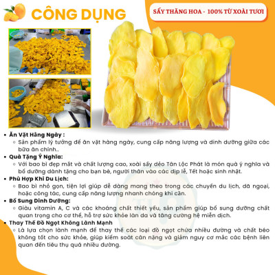 Xoài Sấy Dẻo Muối Ớt Tân Lộc Phát Túi 50g Trái Cây Sấy Dẻo Yêu Thích