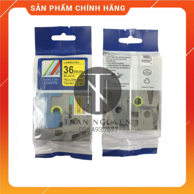 [Combo 5 hộp] Nhãn In đa lớp Tz2-661 - Đen nền vàng 36mm x 8m - Hàng nhập khẩu
