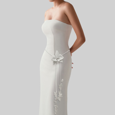 Set áo khoác măng tô Carmy kết hợp đầm Glamour thiết kế cao cấp WHITE CHIC