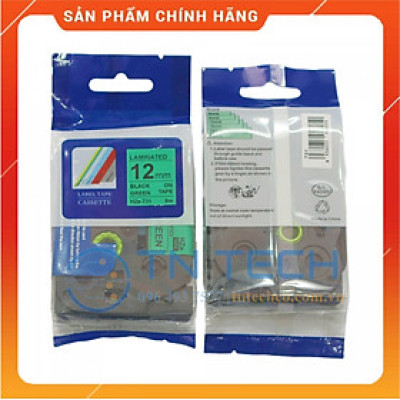 Nhãn In HZE-731 - Đen nền xanh lá 12mm x 8m - Dùng cho máy in BROTHER - AIMO - PUTY [Hàng nhập khẩu]